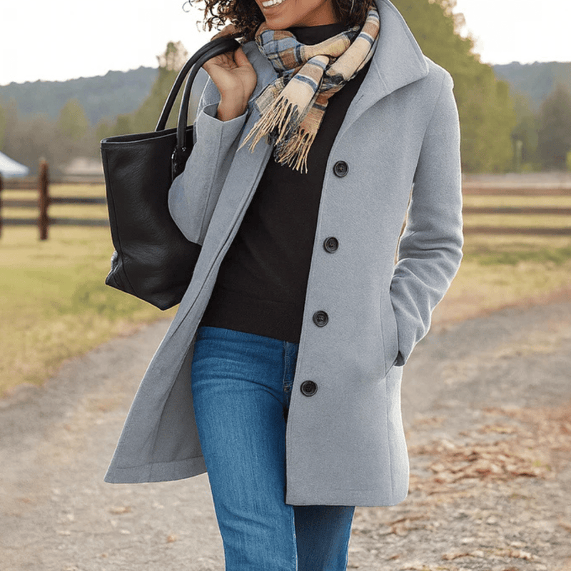 EVE™ | Elegant Buttoned Coat – Timeless Elegance